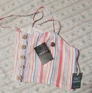 NWT Forever 21 Cropped Button Down
